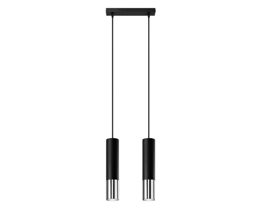 Lampa Wisząca LOOPEZ 2 czarny/chrom - 246 - SOLLUX